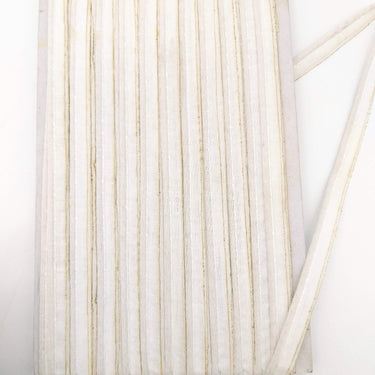 3 Yards, 5mm Flanged Insertion Piping on 10mm Band, White Fabric Trim
